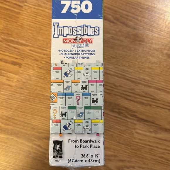 NWT Hasbro Bepuzzled University Games Impossibles Monopoly Puzzle 750pc Ages 12+ - Picture 6 of 14